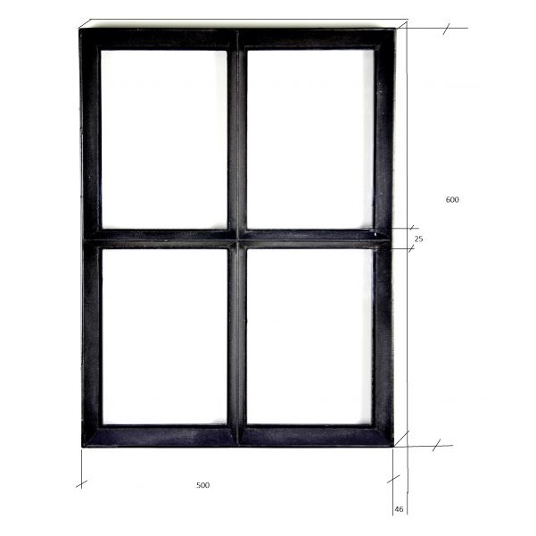 fenêtre en métal noir - 30x40 cm - fermée